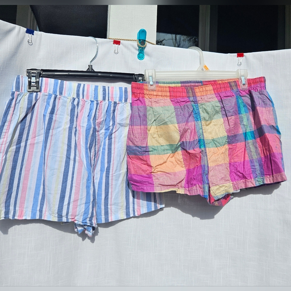 Bundle Colorful Striped Shorts Set Hunt Club Sz M & Gap Boy Sz M See Pictures